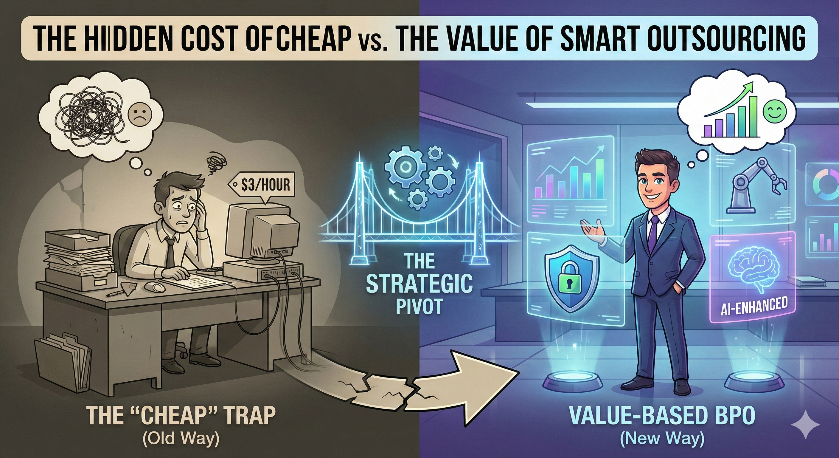 The Hidden Cost of “Cheap” Overseas Labor: Why Smart US Companies Are Pivoting to Value-Based BPO in 2026