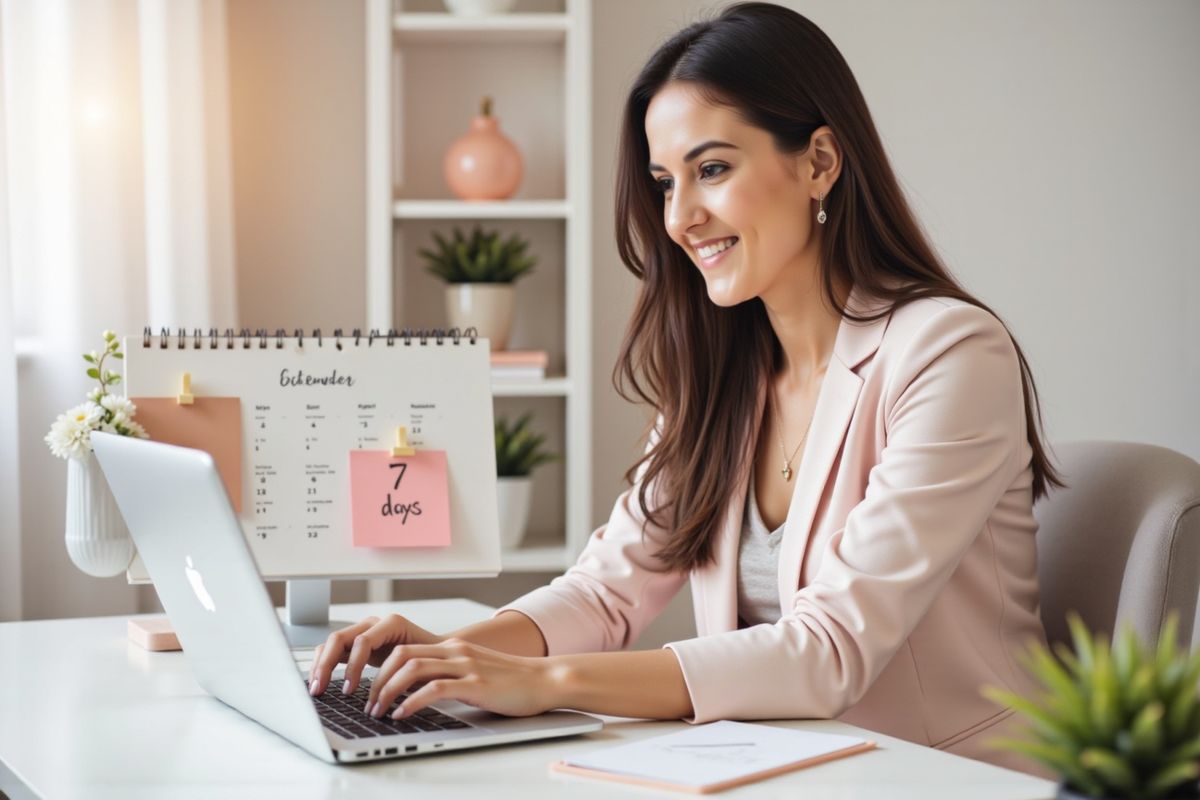 Futuristic digital assistant icon with AI brain graphic overlaid on a professional business setting, illustrating enhanced productivity and smart automation.